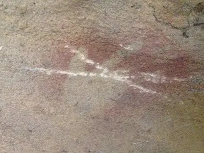 One of the destroyed handprints.