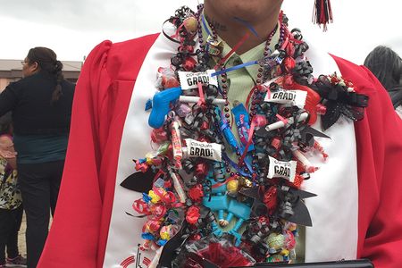 Graduate Fernando Yazzie after the ceremony at Navajo Technical University.