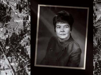In the background, a photograph taken by an American U-2 spy plane over Cuba on October 14, 1962, shows a secret deployment of Soviet nuclear-armed ballistic missiles. Right, Juanita Moody, head of the National Security Agency’s Cuba desk.