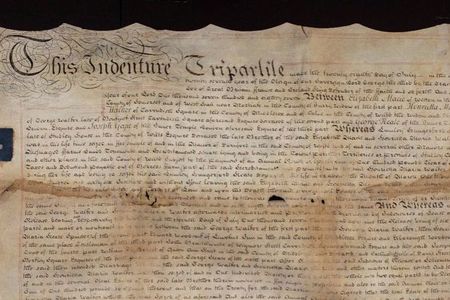 The first page of the Hungerford Deed, 1787, Smithsonian Institution Archives, Acc. 19-150.