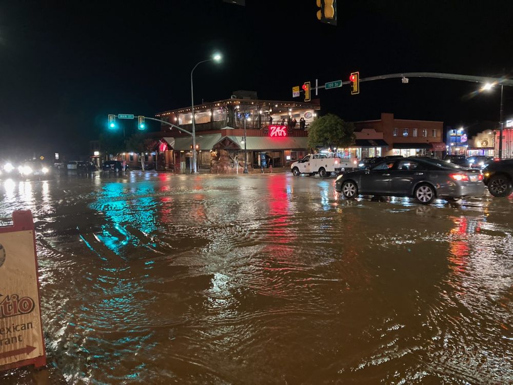 Flooding at night