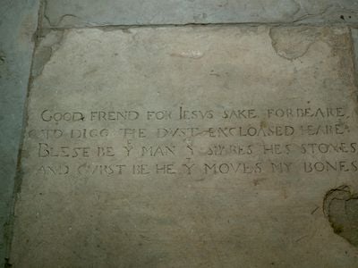 Epitaph on William Shakespeare's grave
