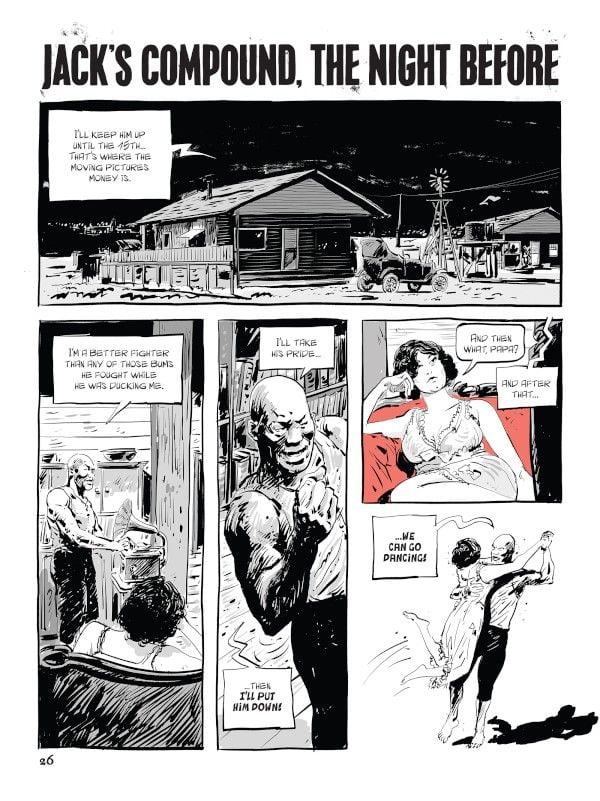 a page from a graphic novel depicting two people inside a house