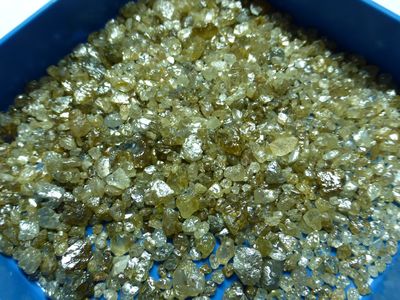 Rough diamonds from the Juina region of Brazil.