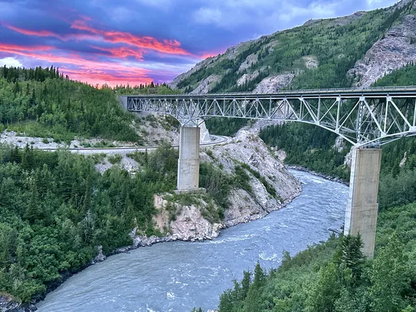 Moody Bridge, Healy, Alaska after sunset 12:05am. thumbnail