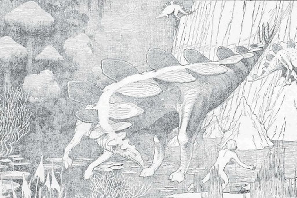 A gliding Stegosaurus