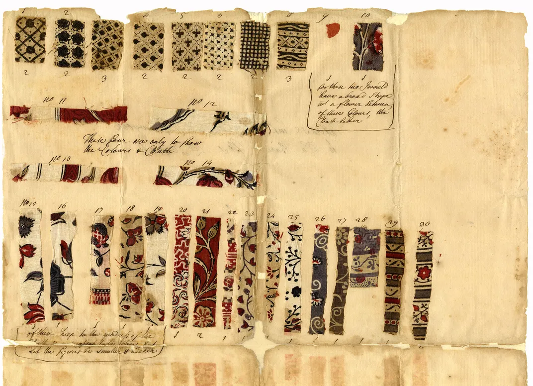 Mary Alexander's fabric swatches