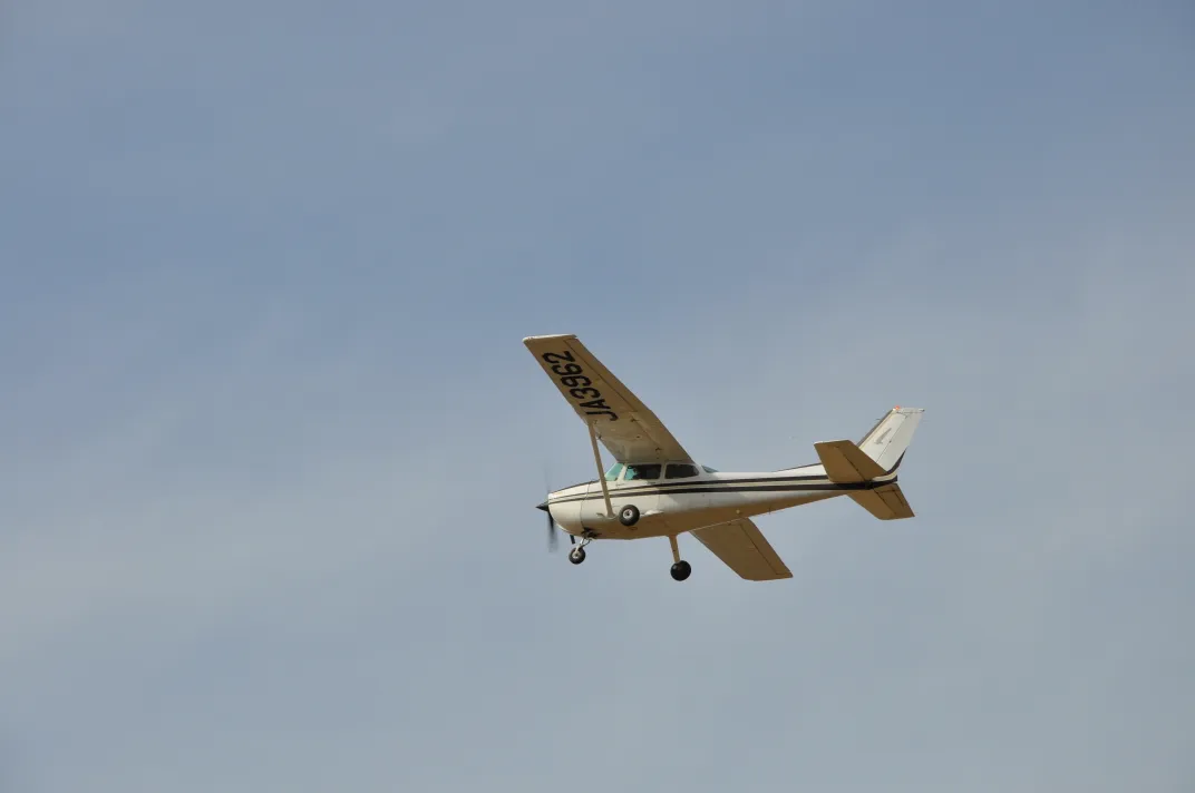 an airplane in the sky