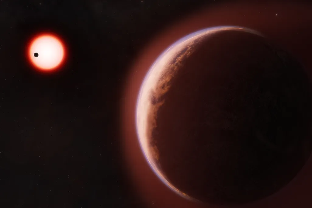 a large planet with a smaller star and second planet in the background