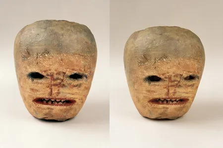 A plaster cast of a &quot;ghost turnip&quot; carving from Donegal, Ireland