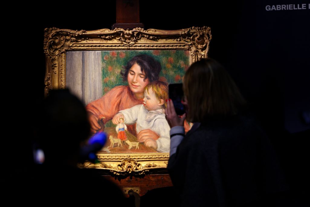 L’enfant et ses jouets – Gabrielle et le files de l’artiste, Jean, French for The child and his toys – Gabrielle and the son’s artist, Jean, sold for $2 million at a Paris auction.