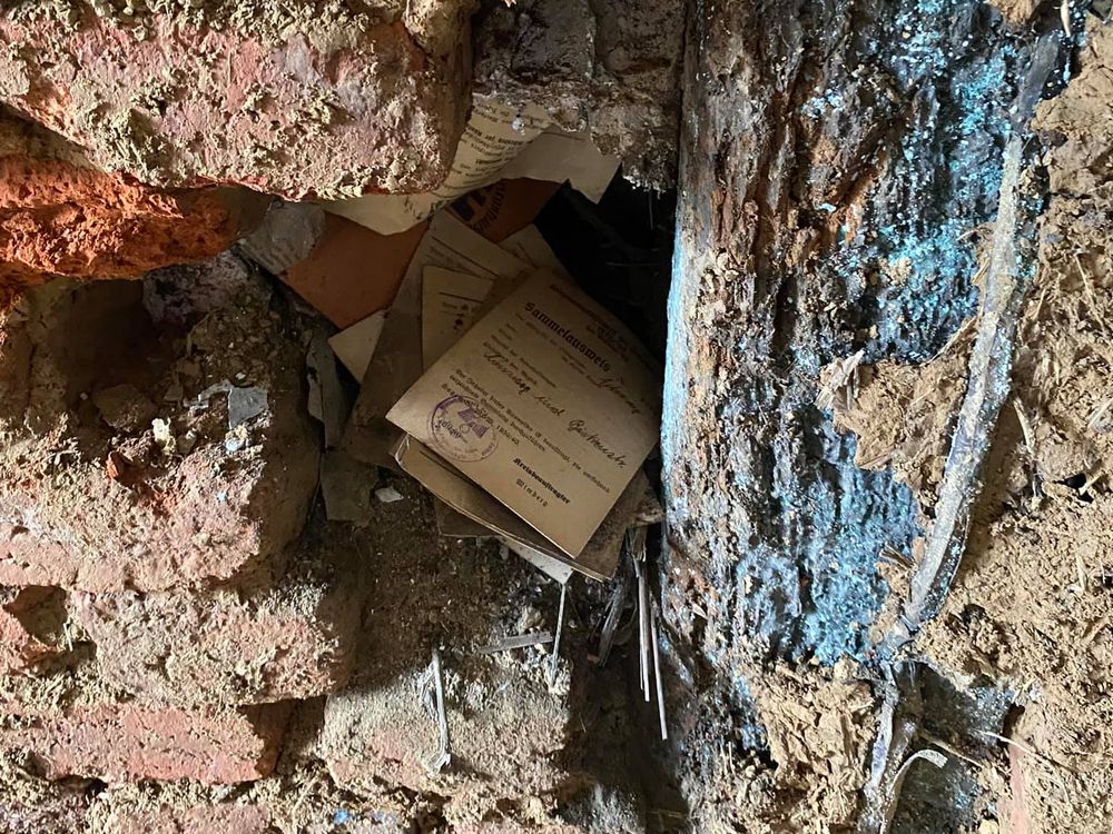 Documents hidden in wall