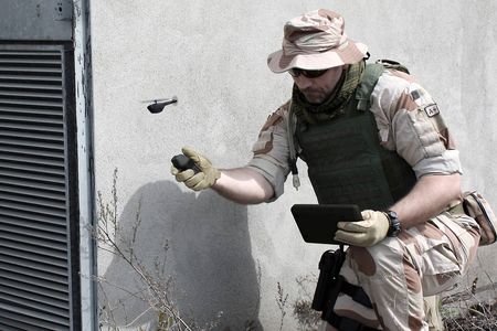 A British soldier releases Prox Dynamics' Black Hornet