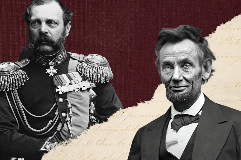 Illustration of Alexander II and Abraham Lincoln