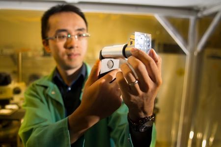 Jun Wang in his lab