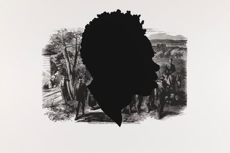 Confederate Prisoners Being Conducted from Jonesborough to Atlanta by Kara Walker, 2005, 
from the portfolio Harper's Pictorial History of the Civil War (Annotated)
