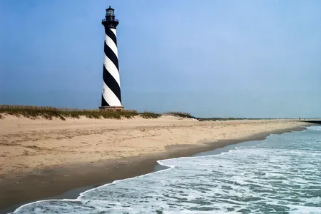 The Cape Hatteras Light of North Carolina, on the Atlantic Ocean.