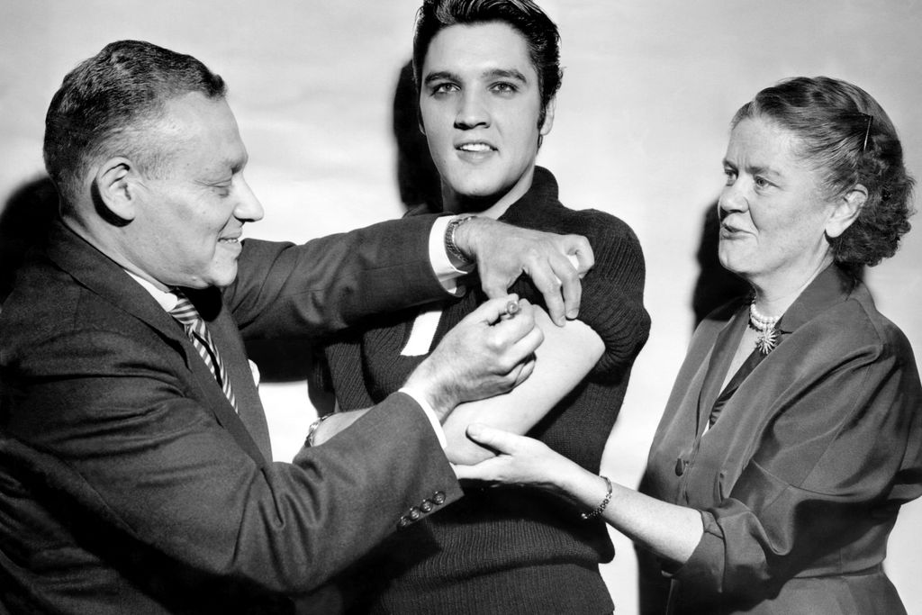 Elvis receives polio vaccine in 1956
