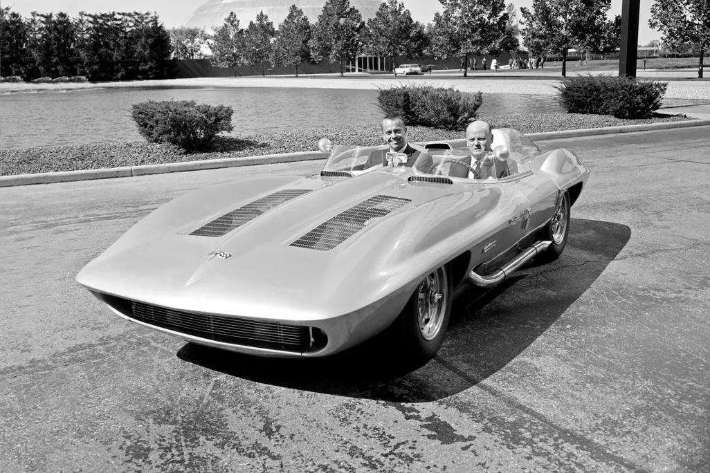 Alan Shepard and William Mitchell in Corvette