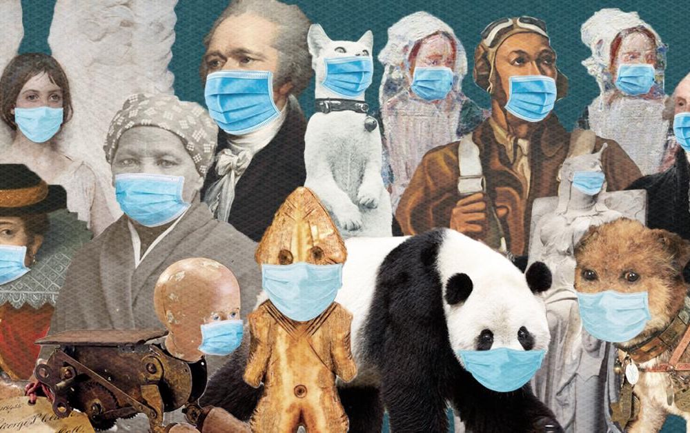 Smithsonian figures with masks on (social)