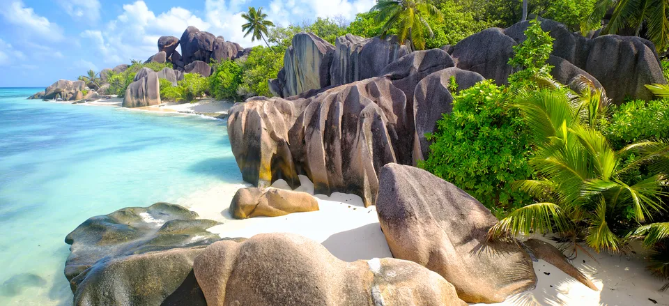  The iconic l'Anse Source d'Argent beach on the Seychellois island of La Digue 