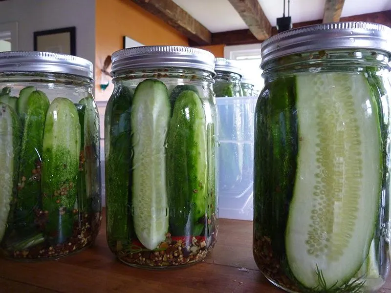 Pickles in jars