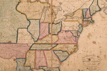 The Travelers&rsquo; Tour Through the United States featured a map of the then-24 states.