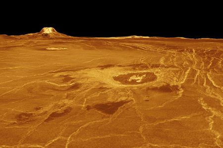 Scientist know that Venus' surface, depicted here based on radar data, was shaped by volcanoes, and a new study suggests they may still be active. 