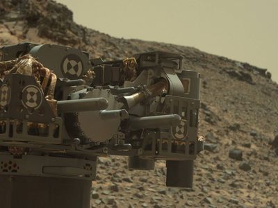 NASA's Curiosity rover caught this image of its drill just days before a short circuit caused it to shut down. 