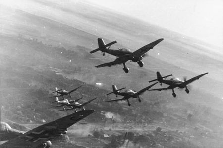 Stuka dive-bombers during the Blitzkrieg.