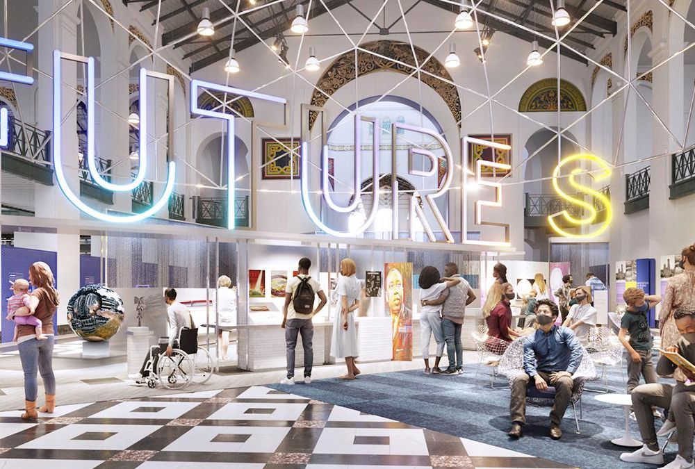 Artist's rendering of "Futures," an upcoming exhibition at the Smithsonian's Arts and Industries Building (main longform)