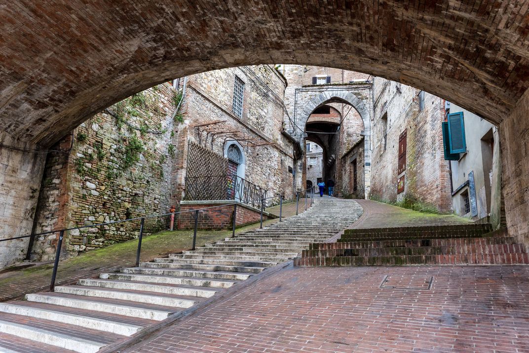 The Appian Way staircase in Perugia