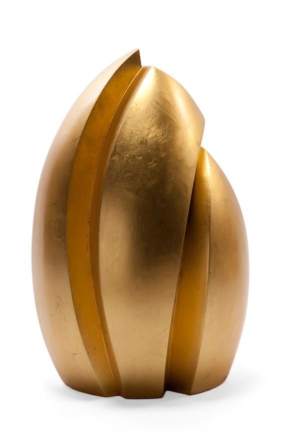 Joe Urruty’s wooden sculptures are gilded in 23K gold leaf.