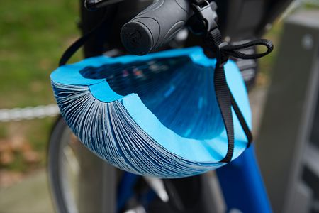 The EcoHelmet is a foldable, recyclable helmet constructed of paper with a water-resistant coating.