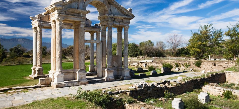  Temple gateway in the ancient Greek city of Aphrodisias, Turkey 