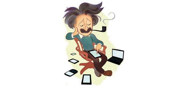 Einstein using an iPad