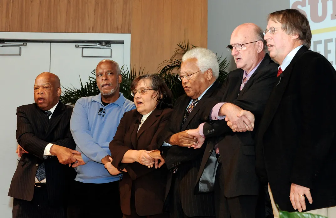 John Lewis sings "We Shall Overcome"