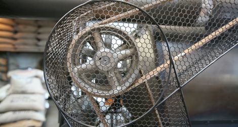 Detail of Sightglass Coffee’s roaster