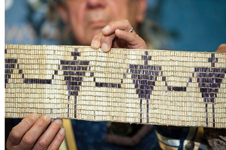In 1794, President Washington commissioned a wampum belt for the Canandaigua Treaty