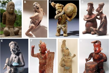 The 63 statues selected depict their subjects in eight different situations, including carrying a baby, playing music, preparing for combat and undergoing torture.
