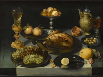 Food, Fruit and Glass on a Table,&nbsp;Peter Binoit, circa&nbsp;1620s