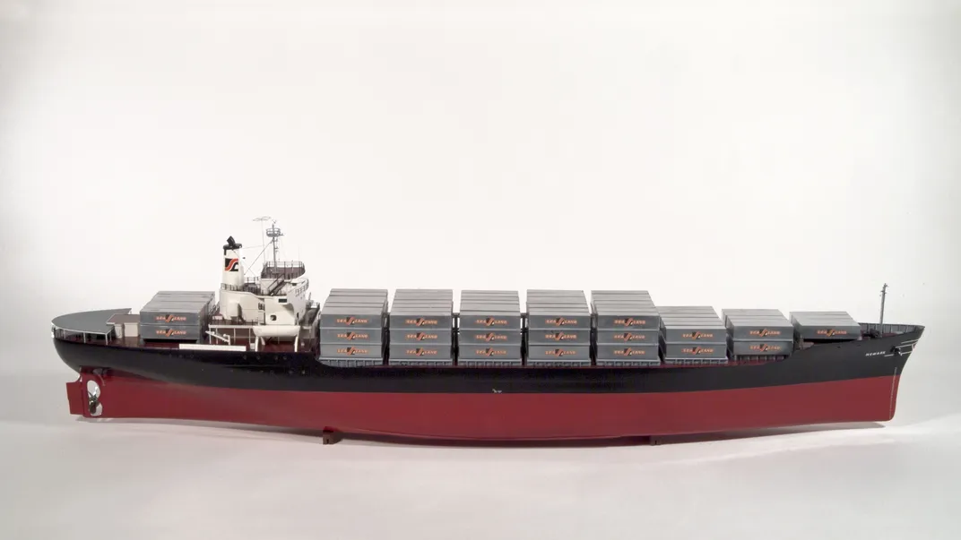 Model of container ship