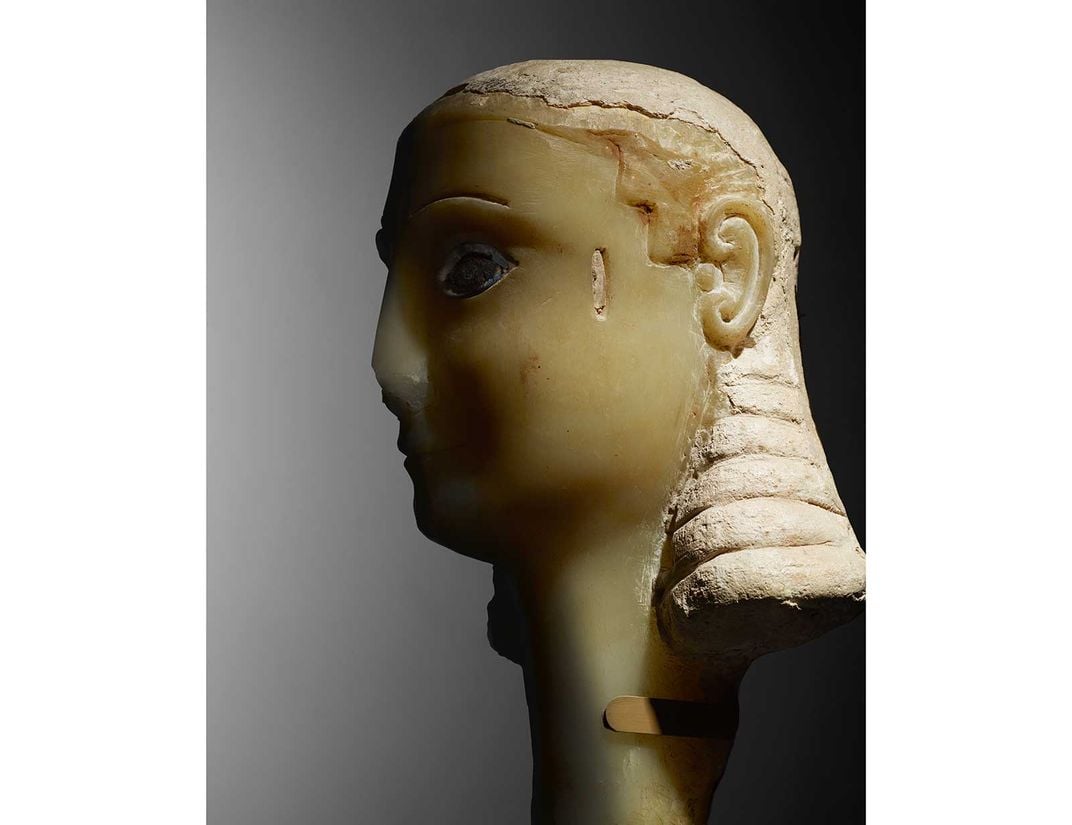 Timna alabaster head