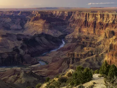 The Colorado River passes through the Grand Canyon.