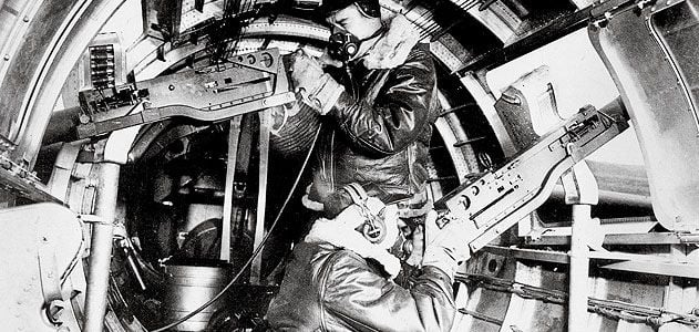 Bundled against temperatures as low as –60° F, aerial gunners struggled to protect their B-17s from German fighters.