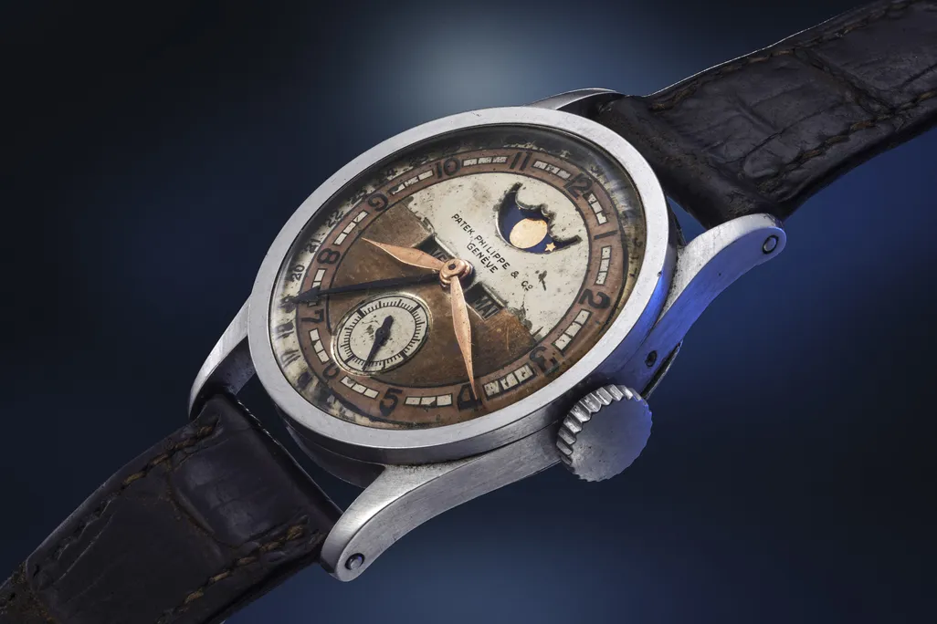 Wristwatch on a black background