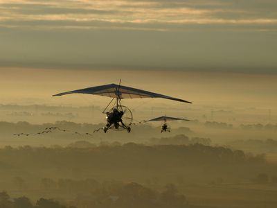 The Cosmos Phase II ultralight was used to lead flocks of endangered birds along migration routes. 
