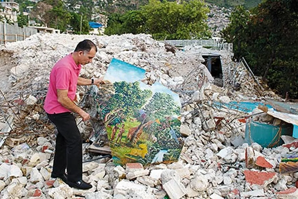 Haitian art in earthquake rubble