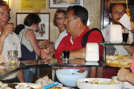 A Venetian tradition is munching cicchetti—local appetizers that line the counters of little pubs all over town at the end of each workday.