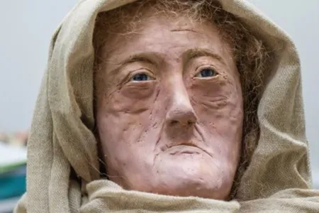 Graduate student Karen Fleming recreated Hilda's face using wax